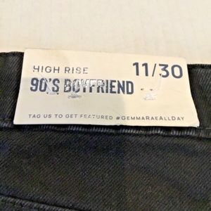 Gemma Rae women's 90's Boyfriend jean black size 11/30 high-rise New With Tags